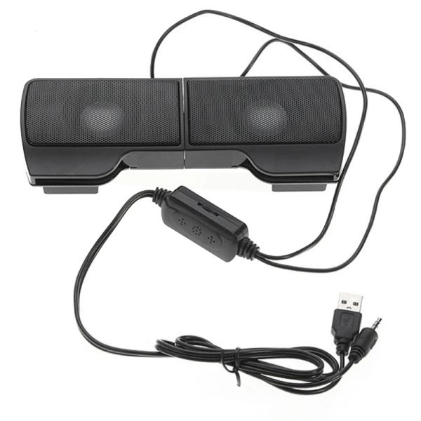 Alto-falantes mini portátil usb estéreo alto-falantes linha controlador soundbar para portátil mp3 telefone leitor de música pc com clipe