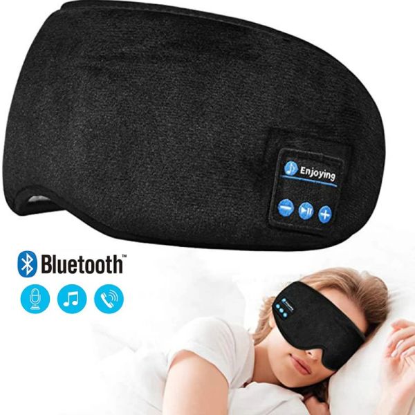 Auricolari Bluetooth Maschera per gli occhi per dormire Ombreggiatura intelligente senza fili 3D Auricolari musicali morbidi elastici e confortevoli Maschera per dormire