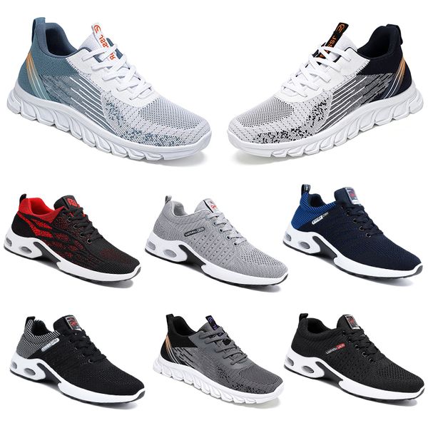 Yeni Ayakkabı Modelleri Erkekler 2024 Kadın Yürüyüş Yumuşak Sole Siyah Beyaz Gri Konforlu Moda Renk Engelleyen Yuvarlak Ayak Parmağı Dantel Up Big 39-45 GAI 280 5