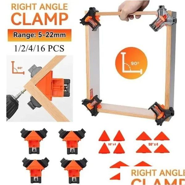 Depolama Çantaları Yeni Depolama Çantaları 1/4/16 PCS Ahşap İşleme Açısı Kelepçe Aracı Seti 60/90/120 DERECE FİMSEL ÇERÇEVE EV SİPARİYORUM TAKIM TUTUCU D DHOQH