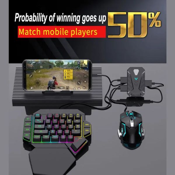 Adaptador conversor de mouse e teclado adaptador para jogo móvel pubg controlador auxiliar adaptador de conexão bluetoothcompatível