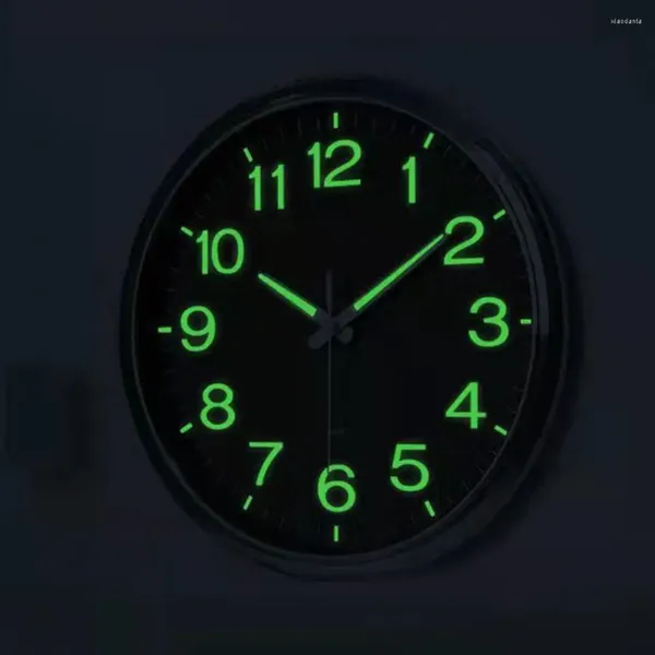 Orologio da parete con lancette scure luminose, minimalista, per anziani, stanza silenziosa, funzionamento a batteria