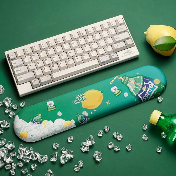 Подушечки для клавиатуры, подставка для запястий, коврик для мыши, зеленый цвет, крутой, 36 см, 44 см, поддержка пены с эффектом памяти, мультяшный силикон, противоскользящий, для офиса, игрового ПК, ноутбука