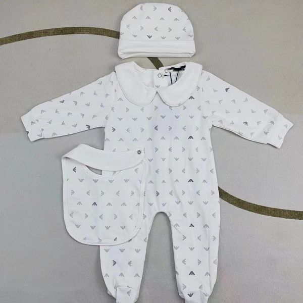 Designer bebê onesie, bib burp conjunto de roupas do bebê collants de luxo macacão de algodão meninos e meninas macacão colcha do bebê 5 pçs o16