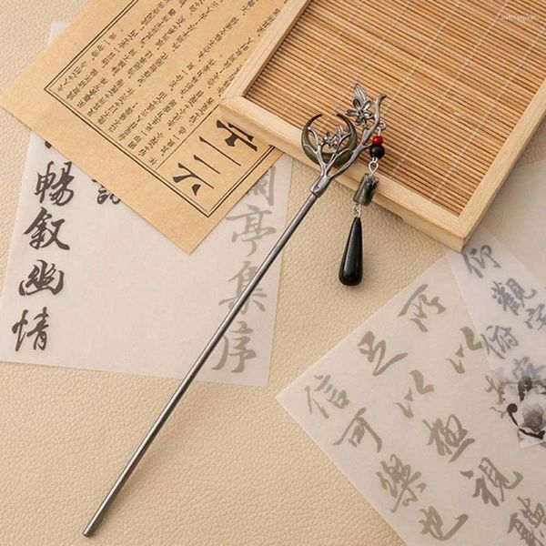 Haar Clips Cheongsam Hanfu Crescent Schritt Schütteln Haarnadel Kopfschmuck Geschenk Zubehör Chinesische Kopfbedeckungen Sticks Für Brötchen Legierung