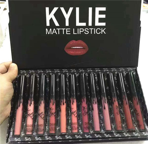 12 Stück in 1 KY Mattflüssiges Lippenstift-Set, langlebig, Lippenfarbe, Glanz, Foundation, Make-up, Lipgloss-Set, Antihaft-Becher4648056