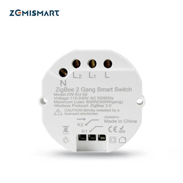 Control Zemismart Zigbee Smartthings Tuya Zigbee Fernbedienung Licht Inline Modul Mini Controller 2 Gangs 2 Manieren