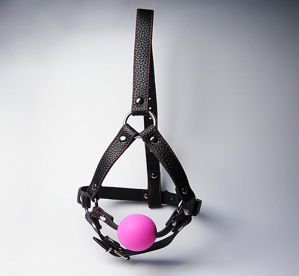 4 scelte di stile Imbracatura con bavaglio in pelle per adulti Bocca per adulti farcita con palline in silicone solido Prodotto del sesso per giochi di bondage BDSM per adulti aperti Mo7327703