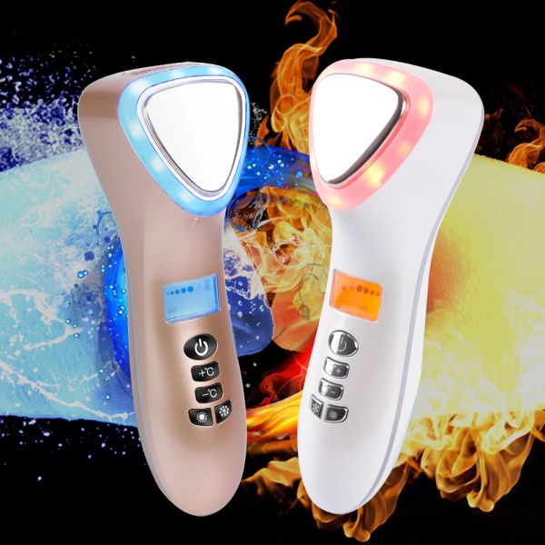 Gerät LED Heiß Kalt Hammer Ultraschall Kryotherapie Gesichtslifting Vibration Massagegerät Gesicht Körper Spa Import Export Schönheitssalon Maschine