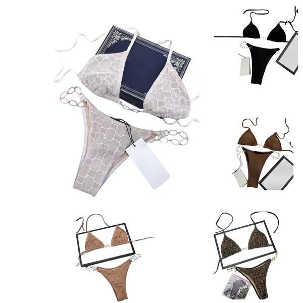 Mode beliebter zweiteiliger Badeanzug Bademode Brief Muster Druck Sexy Sommer Badeanzug Heiße Damenmode Bikinis 9 Stile Badeanzug