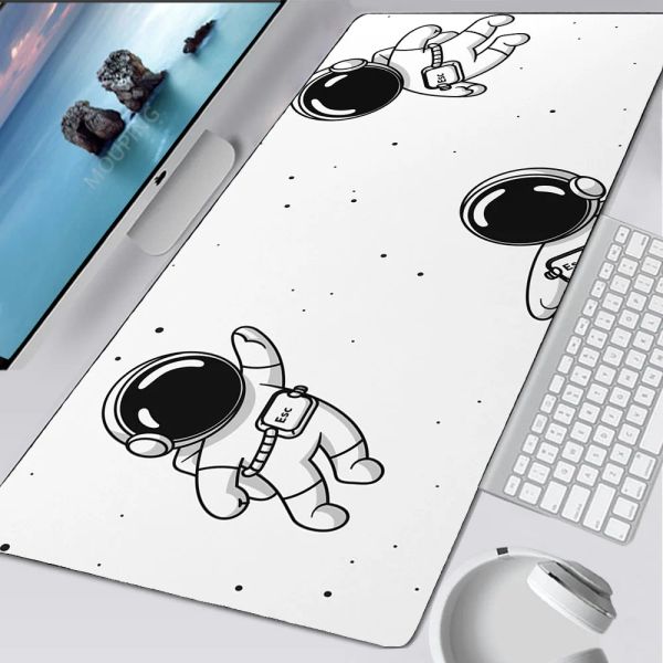 Mäuse Keycadets Schwerkraft-Schreibtischmatte, niedlicher Astronauta-Weltraum, großes Mauspad, Anime-Teppich, Mauspad, rosa Gaming-Zubehör, Schreibtischunterlage aus Gummi