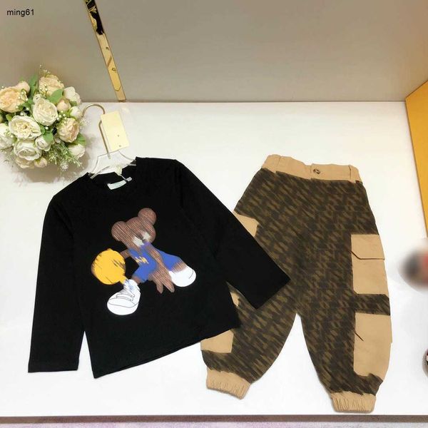 Marka Bebek Trailsuits Basketbol Sporları Desen Çocuk Hoodie Set Boyut 100-160 cm Çocuk Kazak ve Tam Mektup Basılı Pantolon 24Feb20