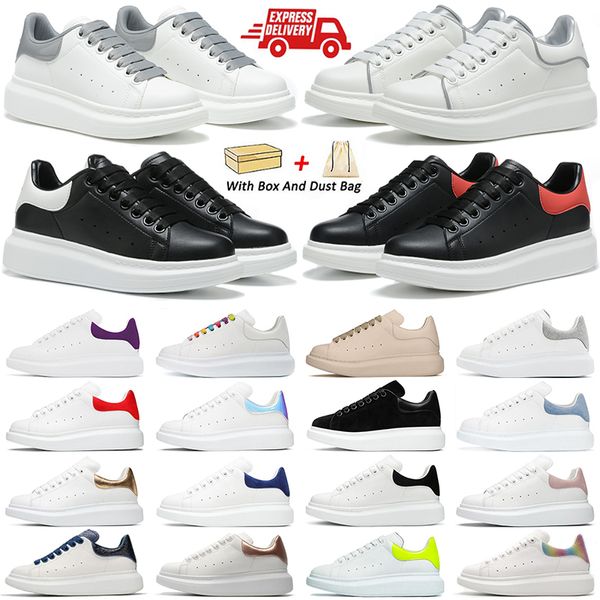 Designer White Shoe Sneakers de grandes dimensões feminino masculino veet camurça sapatos casuais laços de couro plataforma de moda masculino Black Chaussures de Espadriles Premium