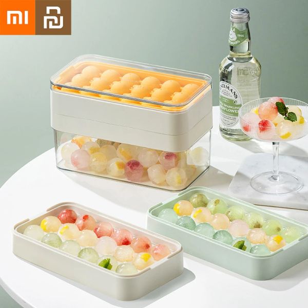 Control Xiaomi Eiswürfelform, lebensmittelechtes Silikon, kugelförmige Eisbox, versiegelt, staubdicht, Eiswürfel-Aufbewahrungsbox, einfache Entformung, Küchenutensilien