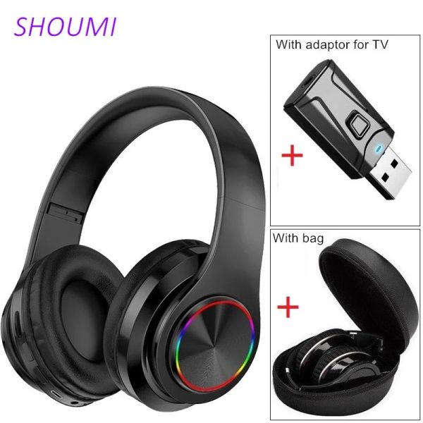 Cuffie Cuffie TV Caschi wireless Auricolare Bluetooth pieghevole Tablet PC Adattatore Bluetooth Borsa da trasporto impermeabile Giochi Musica con microfono