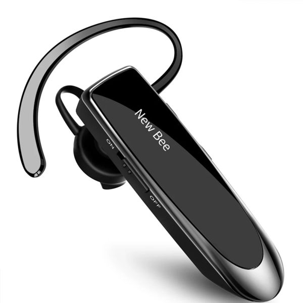 Fones de ouvido newbee único sem fio bluetooth fone com cancelamento ruído microfone esportes handsfree fones 24 horas condução escritório