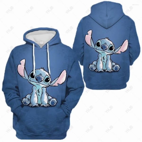 Kadın Hoodies Kawaii Lilo Stitch Karikatür Kadın Sweatshirts Sonbahar Kış Kış Moda Moda Külver Günlük Sweatshirt Hoodie Giysileri