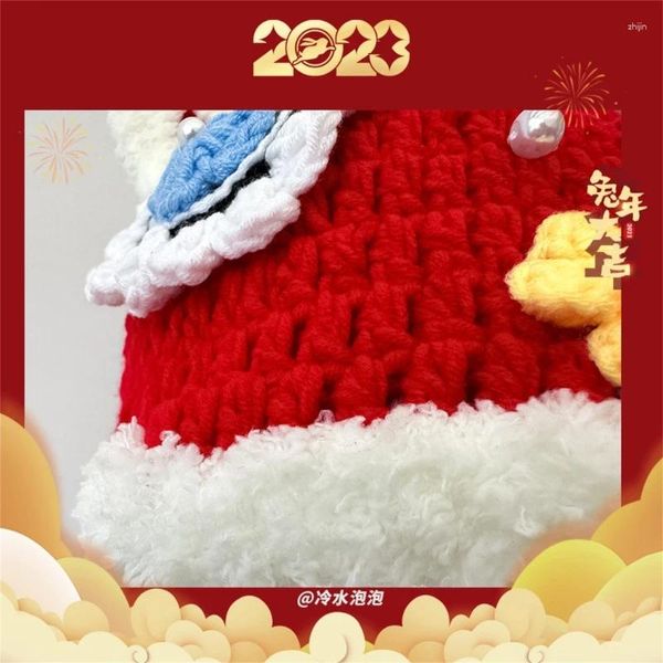 Berretti Cappello con paraorecchie Anno cinese Rosso mascotte Berretto carino