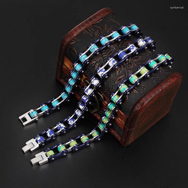 Link pulseiras jóias punk ciclismo corrente moda legal pulseira masculina multi-cor opcional