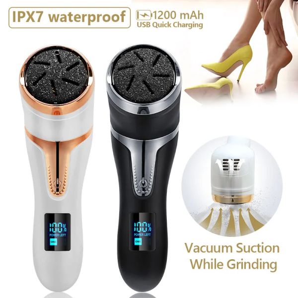 Ferramenta moedor de pé elétrico pedicure removedor de calos de pele morta cuidados com os pés rachados duro arquivos de pé ferramentas de limpeza ipx7 à prova dwaterproof água