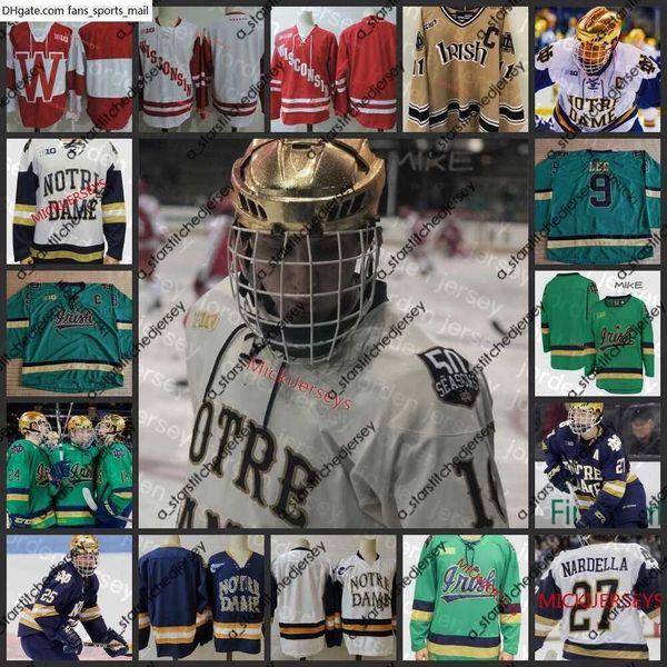 College Hockey indossa NUOVO College Hockey indossa 18 Maglia da hockey Jake Evans 40 Cal Petersen 26 Steven Fogarty 9 Anders Lee 5 Robbie Russo 21 Bryan Rust Wisconsin I