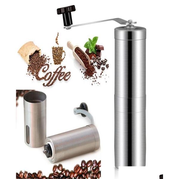 Moinhos manual moedor de café feijão cônico moinho de rebarba para francês pressportable aço inoxidável moinhos de pimenta ferramentas de cozinha wx914646044825 dhpuv