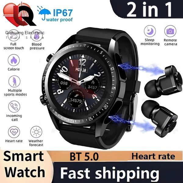 Orologi Smart Watch per cuffie TWS 2in1 Wireless Bluetooth Doppia connessione per cuffie Smart Watch sportivo per fitness mobile