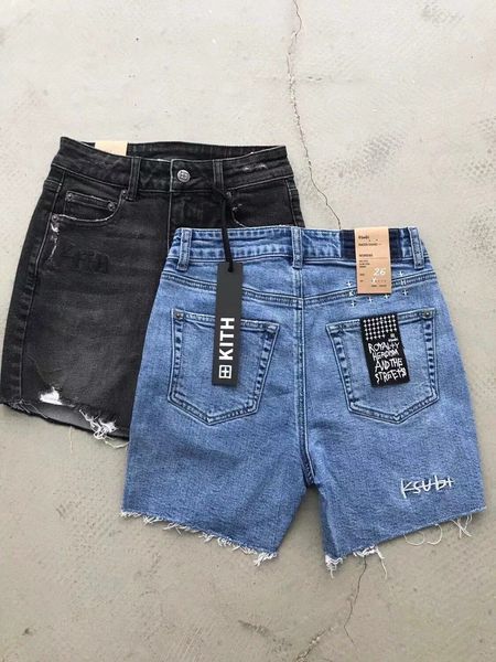 WOMENS KSUBI KITH Brand Brand Long Jean Denim Shorts Cycling