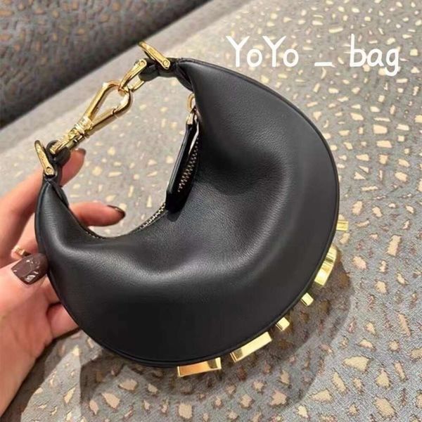 Abendtaschen Schulter 2024 Damen Designer-Tasche Graph Halbmond-Reißverschluss mit Retro-Gold-Metallbuchstaben verstellbarer Schultergurt Handtasche