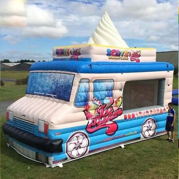 vendita all'ingrosso 4mLx2.5mWx3.5mH (13.2x8.2x11.5ft) Tenda per auto pop-up per camion di gelato gonfiabile portatile mobile personalizzata per la pubblicità