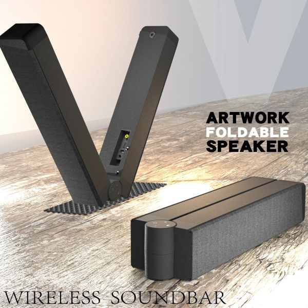 Soundbar TV Sound Bar BT 5.1 Alto-falantes sem fio com FM dobrável Soundbar Home Theater Sistema de som surround Cartão TF / conexão Aux / RCA