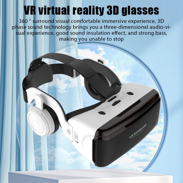 Устройства Новые 3D-очки VR Shinecon G06E для мобильного телефона, видеофильмы для 4,76,53 дюйма, картонный шлем, смартфон виртуальной реальности с геймпадом