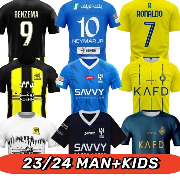 23/24 NEYMAR JR Al Nassr FC Ronaldo maglie da calcio M2023 2024 Al Hilal Saudi RONALDO NEYMAR JR KANTE Fans Player Versione maglia 2023 SERGEJ Arabia Saudita