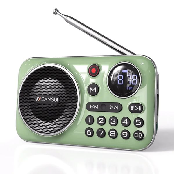 Alto-falantes SANSUI F21 Alto-falantes Bluetooth Mini Rádio FM portátil sem fio para idosos Cartão TF multifuncional externo / Walkman de música USB