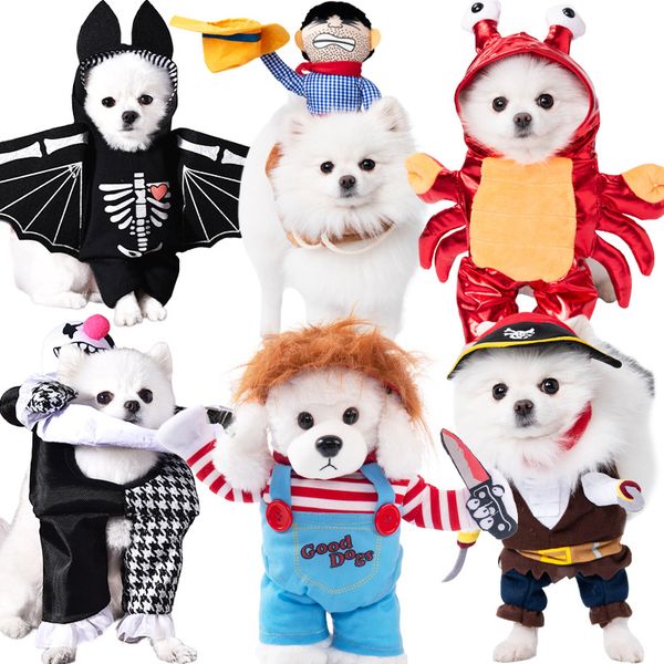 Carino Halloween in costume per animali domestici divertenti vestiti per cani bambola trasformazione killer outfit universale size