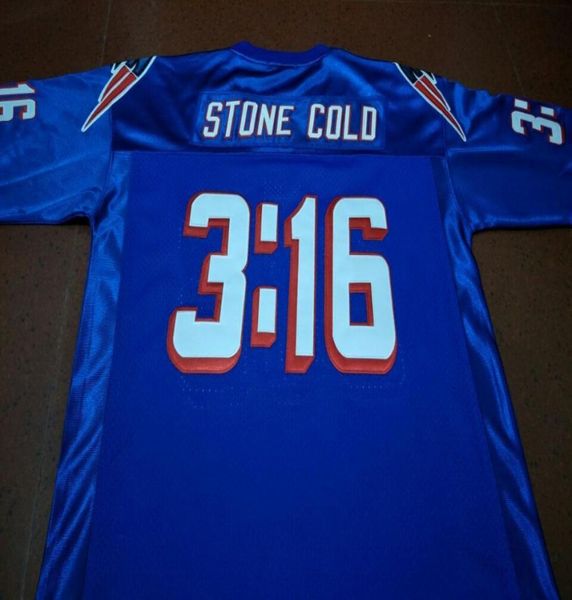 Özel Men Stone Cold Steve Austin 316 Takım Blue White College Jersey Boyutu S4XL veya özel herhangi bir isim veya numara jersey6754265