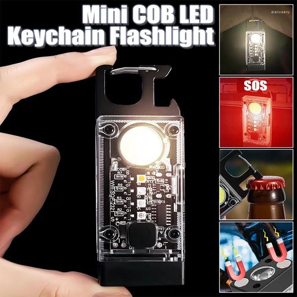 El feneri meşale mini led 1000lm el feneri güçlü mıknatıs taşınabilir cep koçanı iş ışık anahtar zincirleri güneş usb şarj edilebilir açık lamba