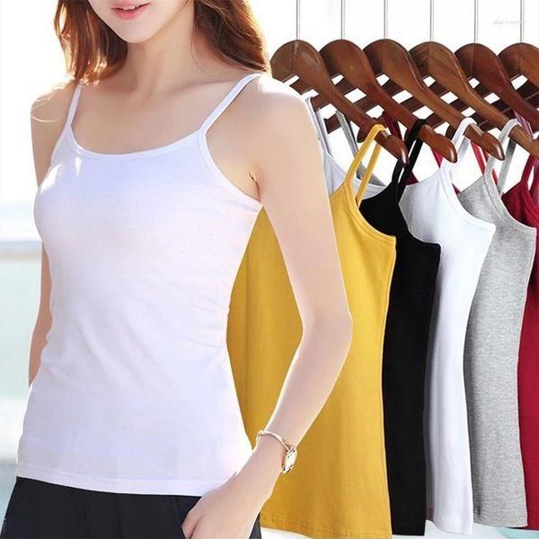 Serbatoi delle donne Canotte all'ingrosso Abbigliamento Camis Vest Estate Solid Camicie di base per la moda femminile Abbigliamento Tees 2024