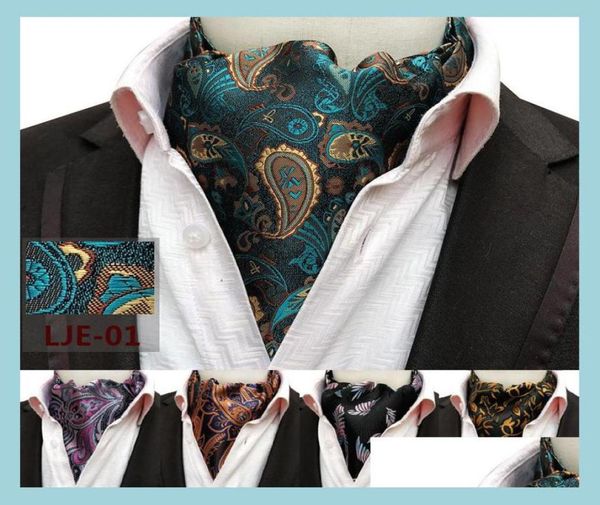 Cravatte da sposo Fascia da uomo da uomo Cravatta formale da sposa Moda retrò Paisley Stile britannico Gentiluomo Sciarpe di seta Cravatte da uomo Busines8283497