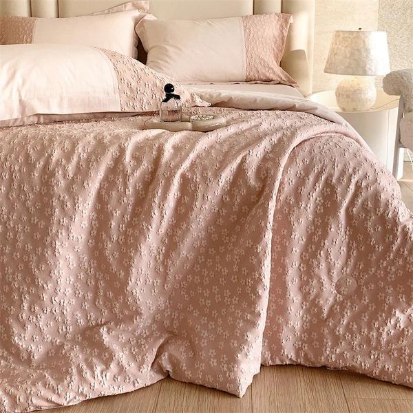 Conjuntos de cama Flores Lace Patchwork Bordado Algodão Francês Princesa Set Duvet Cover Folha de cama ou fronhas ajustadas