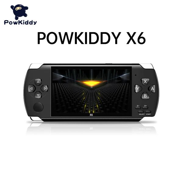 POWKIDDY X6 Lettori di giochi retrò portatili con joystick Mini console video portatile da 4 pollici Builtin15000 Giochi gratuiti classici