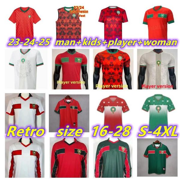 2023 2024 Marocco maglie da calcio HAKIMI tifosi giocatore TISSOUDALI 22 23 24 ZIYECH ADLI EZ ABDE AGUERD OUNAHI AMRABAT SAISS 1994 1998 maglia da calcio retrò HADDA uniforme