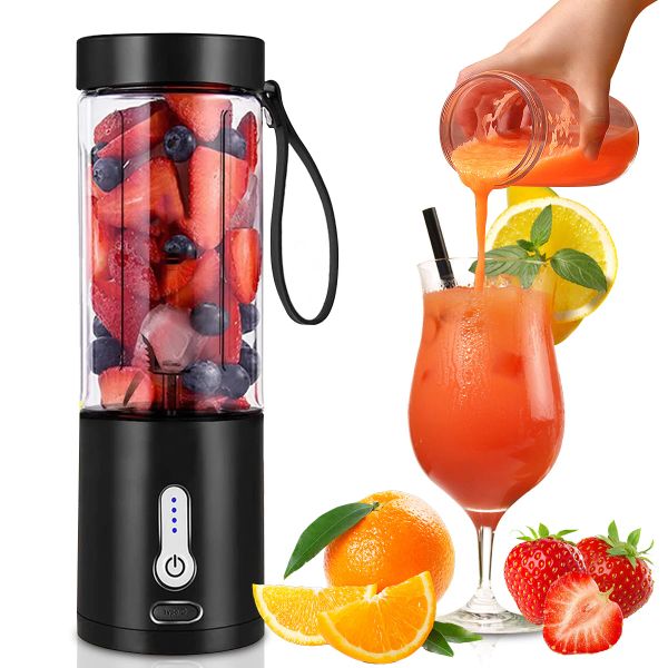 Juicers poderoso liquidificador portátil usb recarregável espremedor de frutas laranja suco fresco liquidificador para fazer milkshakes smoothies copo de mistura