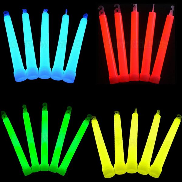 52550100 pzlotto 6 pollici multicolore Glow Stick campeggio emergenza chimica luce decorazione del partito ultra luminoso fluorescente 240301