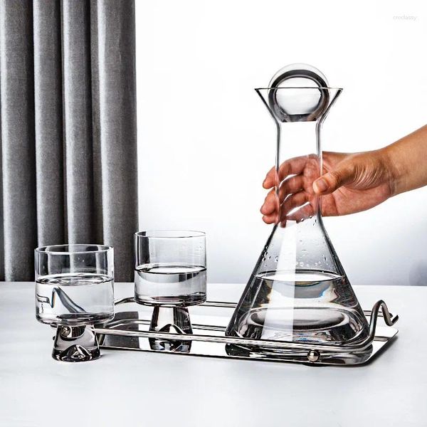 Garrafas de água jarro transparente pote de café decanter jarro vinho uísque cerveja suco conjunto casa jarra resistente ao calor bule