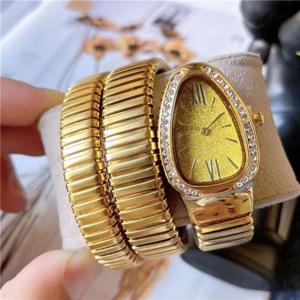 Orologi da polso Orologi da polso di marca Donna Ragazza Donna Forma di serpente Stile diamante Acciaio di lusso Fascia metallica Orologio al quarzo B10Orologi da polso2987