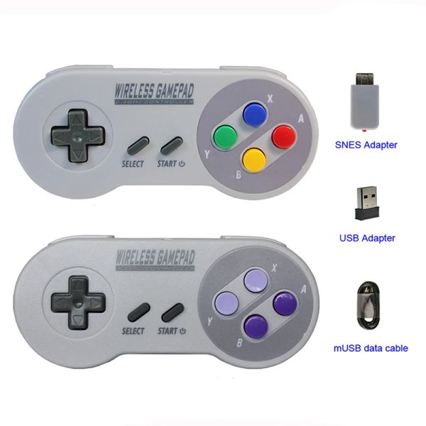 Jogos sem fio gamepads 2.4ghz joystick controlador para snes super nintendo clássico mini console acessórios remotos