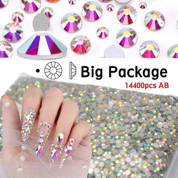 14400 pezzi AB Flatback s cristallo di vetro design fai da te creazione di gioielli perline accessori di bellezza nail art decorazioni per indumenti 240219