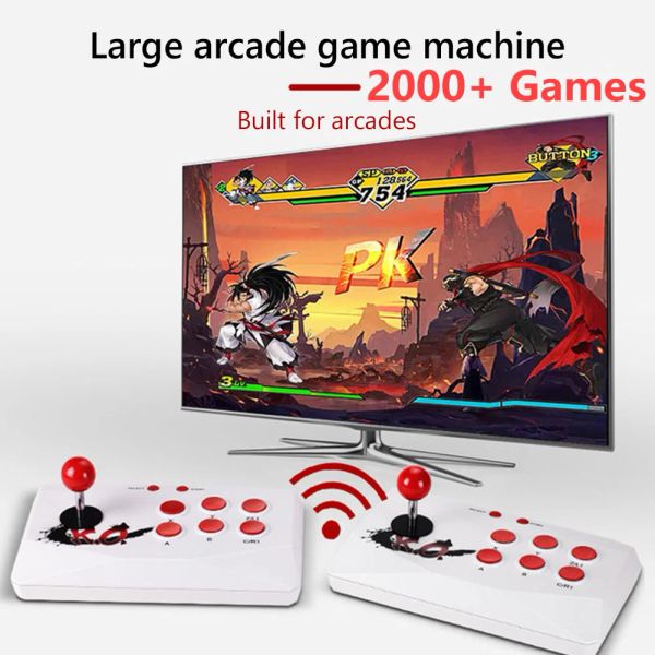 Konsollar Powkiddy A11 Arcade Video Oyunu Konsolu 2000+ Oyunlar TV Kablosuz Joystick Gamepad Joypad Retro Hdmicompatible Oyun Aksesuarları
