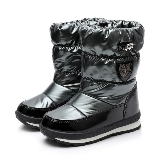 Stiefel 30 Grad Russland echte Wolle hält warme Frauen Knöchelstiefel Winterschuhe Damen wasserdichte Schneestiefel Jungen Mädchen Schneestiefel Regenboot Regenboot